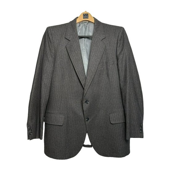 VTG The Hub Men's Blazer 2 Button Gray 100% Wool Sport Coat SZ Unknown - Picture 2 of 9